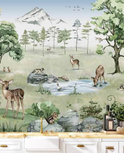 metsäeläimet vuorilla, puilla ja kivillä taustakuvilla