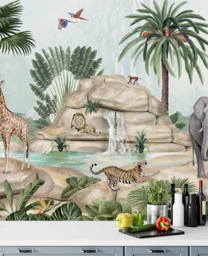 fond d'écran d'animaux africains dans un cadre de safari