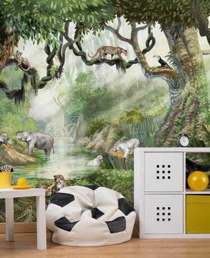 fondo de pantalla de gatos exóticos en la selva tropical