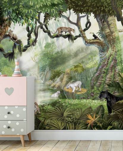 papier peint chats exotiques dans la forêt tropicale papier peint chats exotiques dans la forêt tropicale