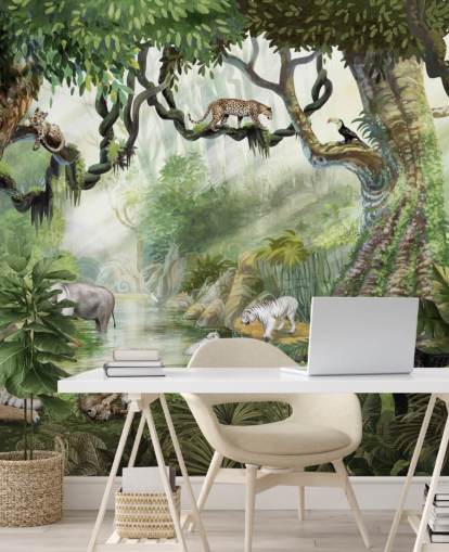 papel de parede de gatos exóticos na floresta tropical