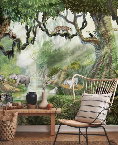 exotic cats in tropical rainforest wallpaper exotic cats in tropical rainforest wallpaper