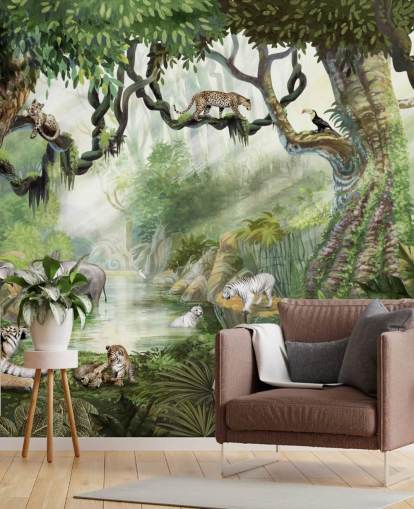 papier peint chats exotiques dans la forêt tropicale papier peint chats exotiques dans la forêt tropicale