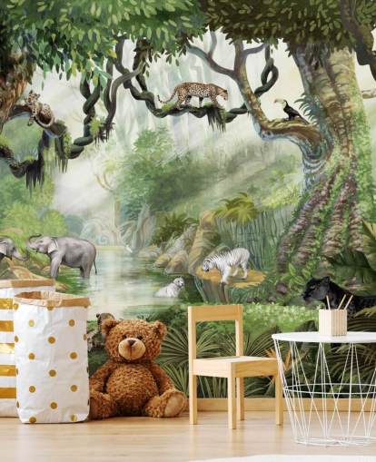 papel de parede de gatos exóticos na floresta tropical