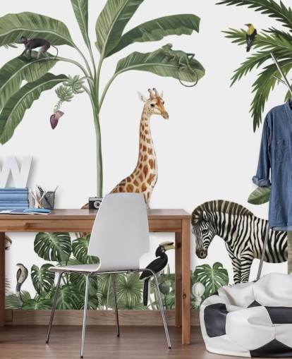 jungle animals in rainforest wallpaper