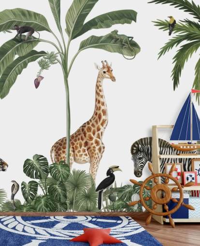 jungle animals in rainforest wallpaper