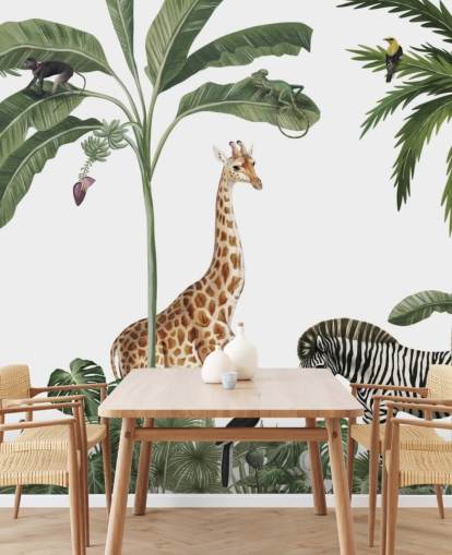 jungledyr i regnskov tapet