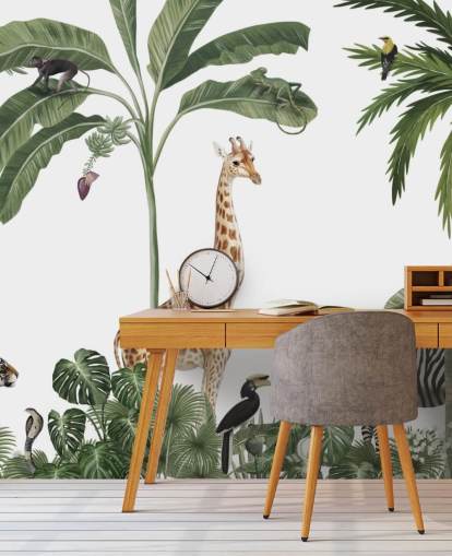 papel de parede de animais da selva na floresta tropical