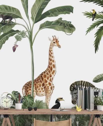 jungle animals in rainforest wallpaper