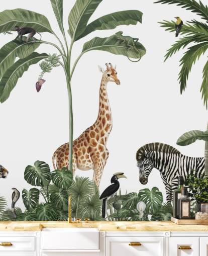 jungle animals in rainforest wallpaper