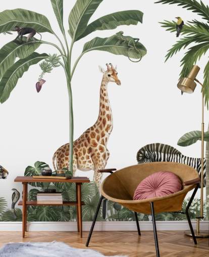 jungledieren in regenwoudbehang