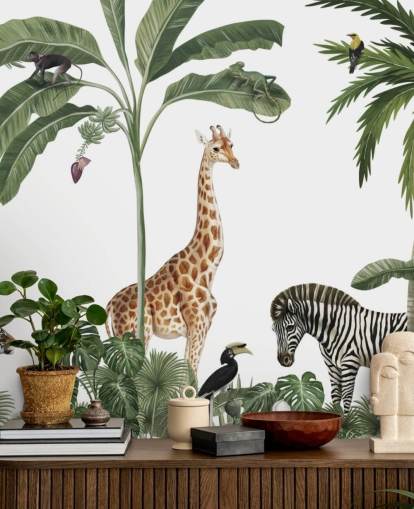 jungle animals in rainforest wallpaper