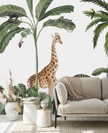 jungledieren in regenwoudbehang