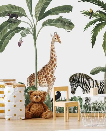 jungle animals in rainforest wallpaper