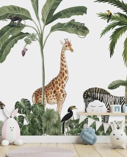 Dschungeltiere im Regenwald-Hintergrundbild