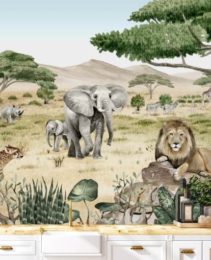 fondo de pantalla de animales de safari en una sabana