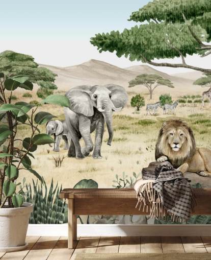 fond d'écran animaux safari dans une savane