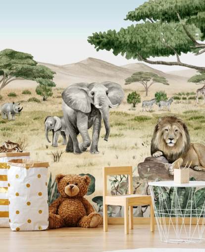 fond d'écran animaux safari dans une savane