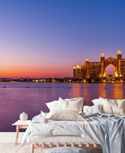 rode zonsondergang bij prachtig hotelbehang rode zonsondergang bij prachtig hotelbehang