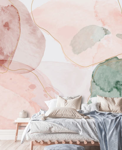 pastel watercolour shapes wallpaper