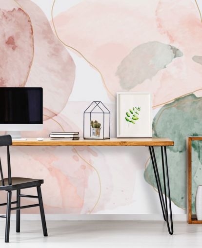 pastel watercolour shapes wallpaper