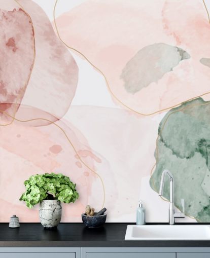 pastel watercolor shapes wallpaper