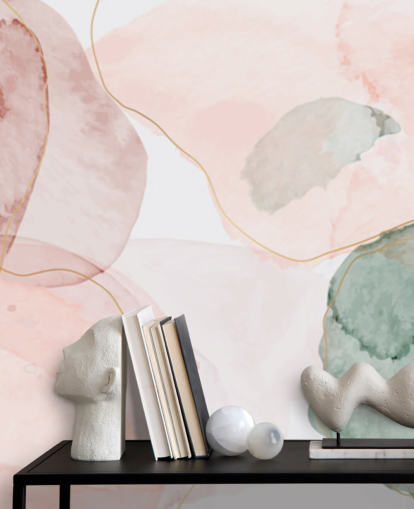 pastel watercolour shapes wallpaper