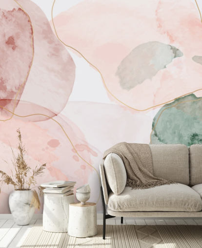 papel pintado con formas de acuarela pastel