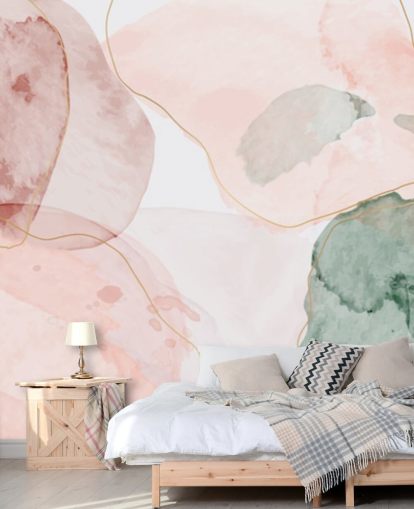 pastel akvarel former tapet