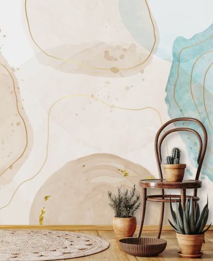 papel pintado de formas acuarelas