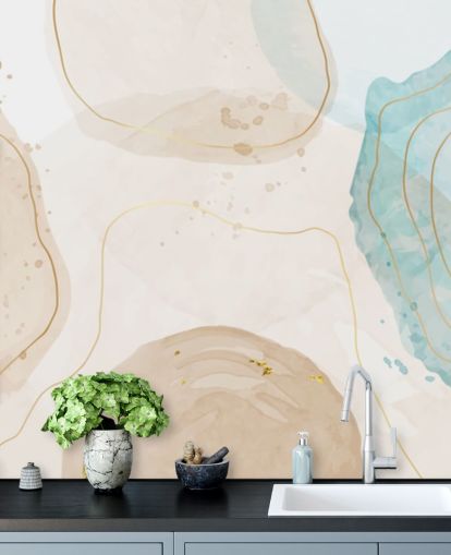 watercolour shapes wallpaper