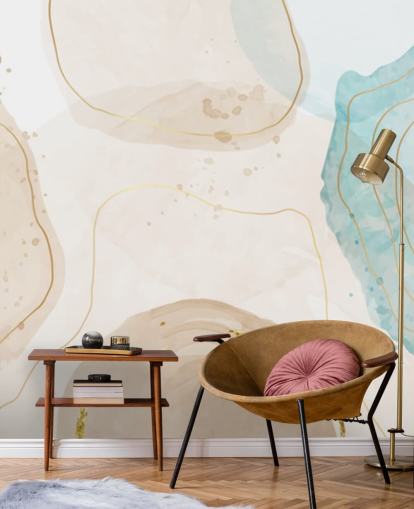 papel pintado de formas acuarelas