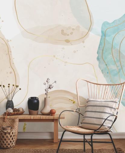 aquarel vormen behang