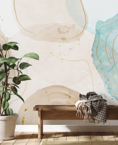 aquarel vormen behang