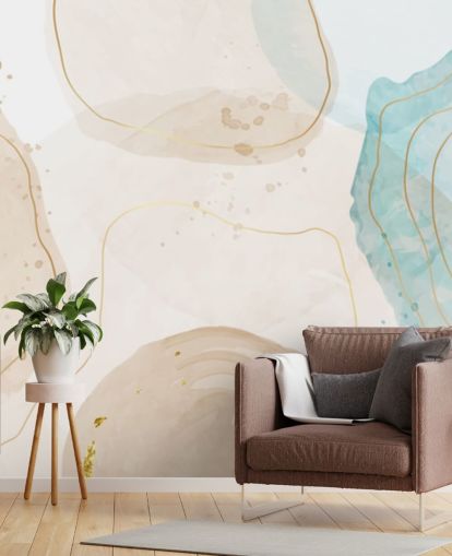 papel pintado de formas acuarelas