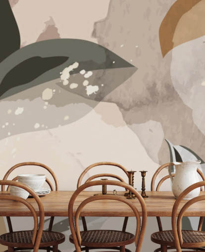 beige und braune abstrakte Blätter Papiertapete beige und braune abstrakte Blätter Papiertapete