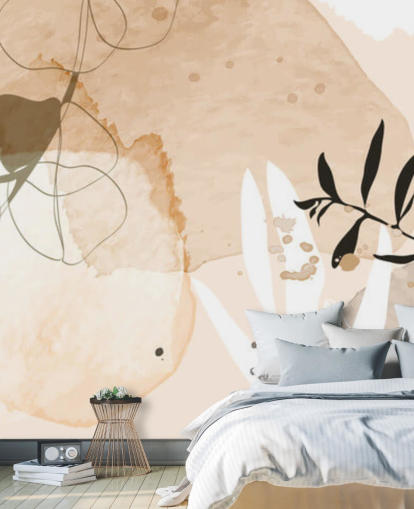 beige botanical wallpaper beige botanical wallpaper