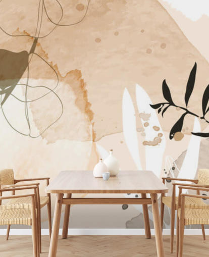 beige botanisch behang beige botanisch behang