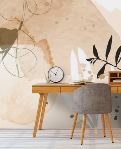 beige botaniska tapet beige botaniska tapet