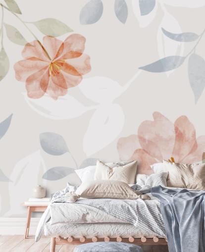 joli papier peint floral légèrement teinté