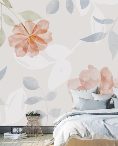 papel pintado floral bastante ligeramente tonificado