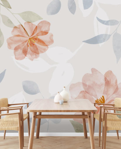 joli papier peint floral légèrement teinté