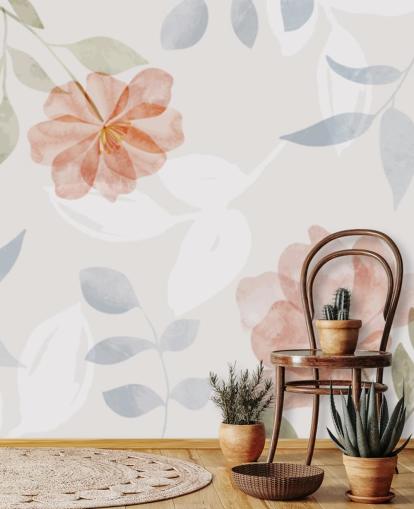 joli papier peint floral légèrement teinté