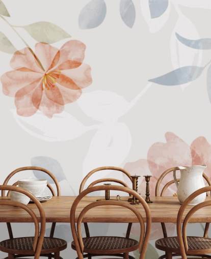 papel pintado floral bastante ligeramente tonificado