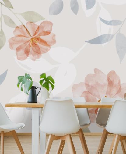 pretty lightly toned floral wallpaper