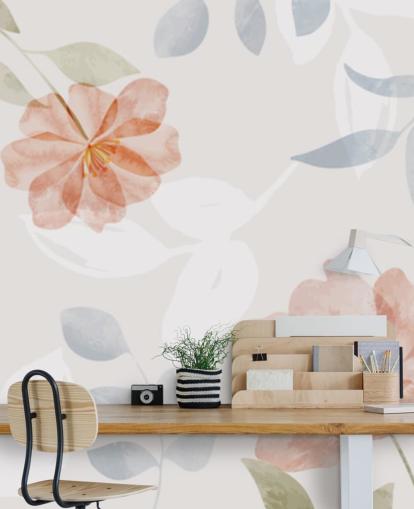 mooi licht getint bloemenbehang mooi licht getint bloemenbehang