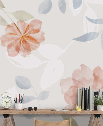 pretty lightly toned floral wallpaper