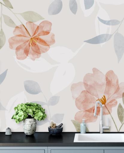 ziemlich leicht getönte Blumentapete