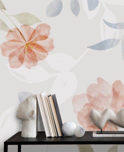 pretty lightly toned floral wallpaper