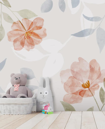 mooi licht getint bloemenbehang